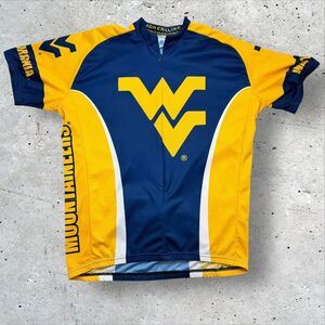 Adrenaline Promotions West Virginia Mountaineers cycling jersey 2XL navy gold